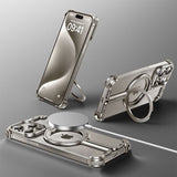 Cifeeo-gifts Metal Frameless Airbag Anti-Fall Shell With Built-In Stand iPhone Case