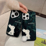 Cifeeo-gifts Bamboo Forest Rabbit Plush Rabbit Tail Phone Case