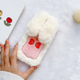 Cifeeo-gifts Plush Bow Long-Eared Rabbit Phone Case