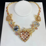 Cifeeo-vintage Valentines Gift Retro Shining Love Palace Style Banquet Attends Eye-catching Crystal Necklace-Mom's Gift