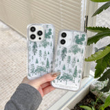 Cifeeo-gifts Snowflake Quicksand Green Pine Trees Phone Case