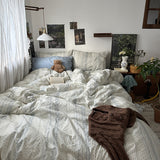 Cifeeo-ins 100% Cotton Bedding Set French Princess Style Duvet Cover Bedclothes Bedspread Pillowcases Flat Sheets Soft Comforter Sets
