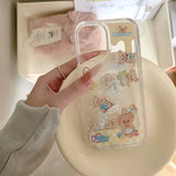 Cifeeo-gifts Cute Quicksand Slide Butter Bear Phone Case
