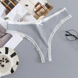 Cifeeo-5PCS Women Cotton Panties Fashion Sexy Breathable Underpants Solid Color Low Waist G-string Lingerie 2025