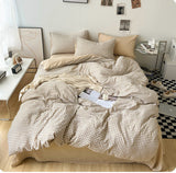 Cifeeo-Striped Plaid Series Bedding Comforter sets Duvet Cover bedsheets set with Pillowcase Bedding Linens Set for Queen/King Bed