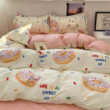 Cifeeo-2025 Spring Bedding Set Fashion Duvet Cover Set No Filler Flat Sheet Pillowcases Boys Girls Cute Twin Queen Size Ins Spring New Bedding Linen