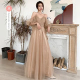 Cifeeo-nye outfits Bridesmaid Dress for Women Wedding Party Gown Solid Appliques Long Skirt Elegant Ladies Banquet Women's Prom Dresses Vestidos-back to school dress 2025