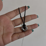 Cifeeo-Vintage Jewelry Y2K Style New Korean Fashion Hollow Titanium Steel Star Pentagram Pendant Necklace for Women Men Black Rope Chain Choker Y2k Party Jewelry