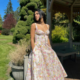 Cifeeo-Elegant Summer Midi Dress 2025 New Arrivals Floral Print Holiday Flare Party Dress Casual Women Dress Wholesale