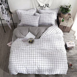 Cifeeo-spring comforter sets Plain Grid Bedding Set