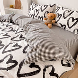 Cifeeo-spring comforter sets Brush Painted Heart Bedding Set