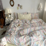 Cifeeo-ins 100% Cotton Bedding Set French Princess Style Duvet Cover Bedclothes Bedspread Pillowcases Flat Sheets Soft Comforter Sets