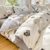 Cifeeo-2025 Spring Bedding Set Romantic Floral Duvet Cover Set Ins Style with Flat Sheet Pillowcase No Filler Single Queen Size Home Decor Bed Linens