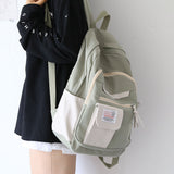 Cifeeo-back to school gifts Harajuku Backpack for Girls Female Kawaii Book Fashion Cute Ladies Bag Waterproof Nylon Backpack Student Women School Bag Laptop