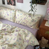 Cifeeo-ins 100% Cotton Bedding Set French Princess Style Duvet Cover Bedclothes Bedspread Pillowcases Flat Sheets Soft Comforter Sets