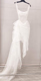 Cifeeo- Elegant Straps Glitter White Reception dress White Party Dress Wedding Dress C316