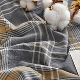 Cifeeo-100% Cotton Bedding Quilt Cover Set with Pillowcase Japan Style Grid  housse de couette 220x240 Duvet Cover set King Size