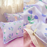 Cifeeo-2025 Spring Bedding Set Flowers Rabbit Bedding Set Ins No Filler Single Queen Size Duvet Cover Flat Sheet Pillowcase Girls Boys New Comforter Duvet