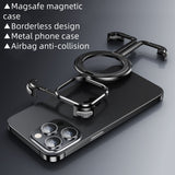 Cifeeo-gifts Metal Frameless Airbag Anti-Fall Shell With Built-In Stand iPhone Case