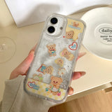 Cifeeo-gifts Cute Quicksand Slide Butter Bear Phone Case