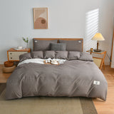 Cifeeo-100% Cotton Bedding Quilt Cover Set with Pillowcase Japan Style Grid  housse de couette 220x240 Duvet Cover set King Size
