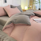 Cifeeo-2025 Spring Bedding Set Ins Nordic Style Bedding Set Flat Sheet Duvet Cover Pillowcase Single Double Queen Size Bed Linen Boys Girls Soft Home Textile