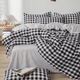 Cifeeo-2025 Spring Bedding Set Fashion Plaid Bedding Set Green Brown Duvet Cover 220x240 No Filler Pillowcase Bed Sheet Single Queen Soft Bed Linens