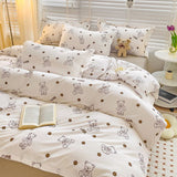 Cifeeo-2025 Spring Bedding Set Kawaii Bear Duvet Cover Set Boys Girl Fashion No Filler Single Full Size Flat Sheet Pillowcase Bedspread Soft Home Textile