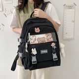 Cifeeo-back to school gifts 2025 New  Fashion Women Backpack For Teenager Kawaii Girl Female School Bag Nylon Black Cute Students Bookbag Colourful Blue