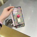 Cifeeo-gifts Colorful Polka Dot Bead Ring Buckle Phone Case