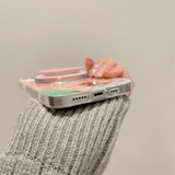 Cifeeo-gifts Kawaii Pink Donut Graffiti Magnetic Stand Phone Case