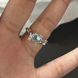 Cifeeo-Vintage Jewelry Y2K Style Y2K Crystal Rings Kpop Heart Adjustable Ring Irregular Geometry Punk Vintage Rings Set for Women Girls New Fashion Jewelry