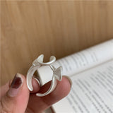Cifeeo-Vintage Jewelry Y2K Style Punk Silver Color Copper Stars Open Rings for Men Fashion Jewelry Gift Hip Hop Vintage Ring
