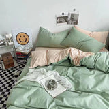 Cifeeo-2025 Spring Bedding Set Ins Nordic Style Bedding Set Flat Sheet Duvet Cover Pillowcase Single Double Queen Size Bed Linen Boys Girls Soft Home Textile