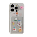 Cifeeo-gifts Cute Glitter Snowman 3d Rotation Phone Case