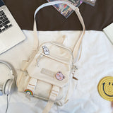Cifeeo-back to school gifts Multi-purpose Trendy Small Backpack Women Ins Tooling Cute School Bag for Teenage Girls Korean Japanese Harajuku Women's Bookbag