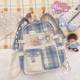 Cifeeo-back to school gifts Multi-pocket Design Women Backpack Teenage Girls School Bags Green Soft Nylon Campus Student Book Bags for School Teen