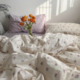 Cifeeo-2025 Spring Bedding Set Cute Rabbit Duvet Cover Set with Flat Sheet Pillowcase Ins Style No Filler Boys Girls Queen Full Size Home Decor Bedding Linens