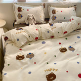 Cifeeo-2025 Spring Bedding Set Cute Dog Bedding Set No Filler Girls Boys Single Queen Size Duvet Cover Flat Sheet Pillowcase Floral Cartoon Home Bed Linens