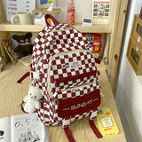 Cifeeo-back to school gifts Schoolbag For girls Junior High High appearance level large capacity Grid 2025 new elementary school Laptop Book Pack backpack