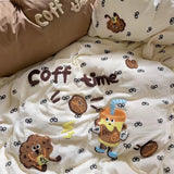 Cifeeo-spring comforter sets Coffee Time Ebroidery Bedding Duvet Cover Set