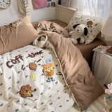Cifeeo-spring comforter sets Coffee Time Ebroidery Bedding Duvet Cover Set