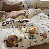 Cifeeo-spring comforter sets Coffee Time Ebroidery Bedding Duvet Cover Set