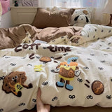 Cifeeo-spring comforter sets Coffee Time Ebroidery Bedding Duvet Cover Set
