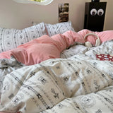 Cifeeo-spring comforter sets Coquette Print Dusty Pink Bedding Set
