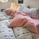 Cifeeo-spring comforter sets Coquette Print Dusty Pink Bedding Set