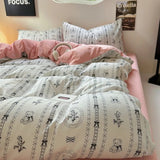 Cifeeo-spring comforter sets Coquette Print Dusty Pink Bedding Set