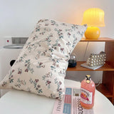 Cifeeo-spring comforter sets Cottagecore Violet Flowers Cotton Bedding Set