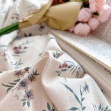 Cifeeo-spring comforter sets Cottagecore Violet Flowers Cotton Bedding Set
