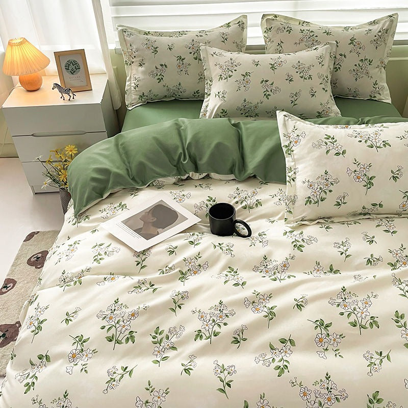 Cifeeo-spring comforter sets Vintage Chamomile Flower Bedding Set